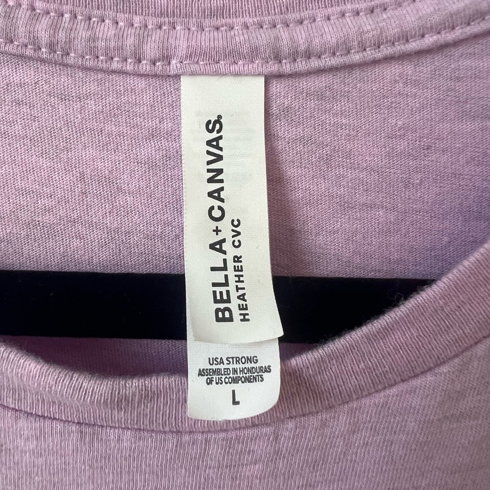 Bella Canvas Large Purple Graphic Crew Neck Short-Sleeve Tee (0695) - Picture 4 of 7
